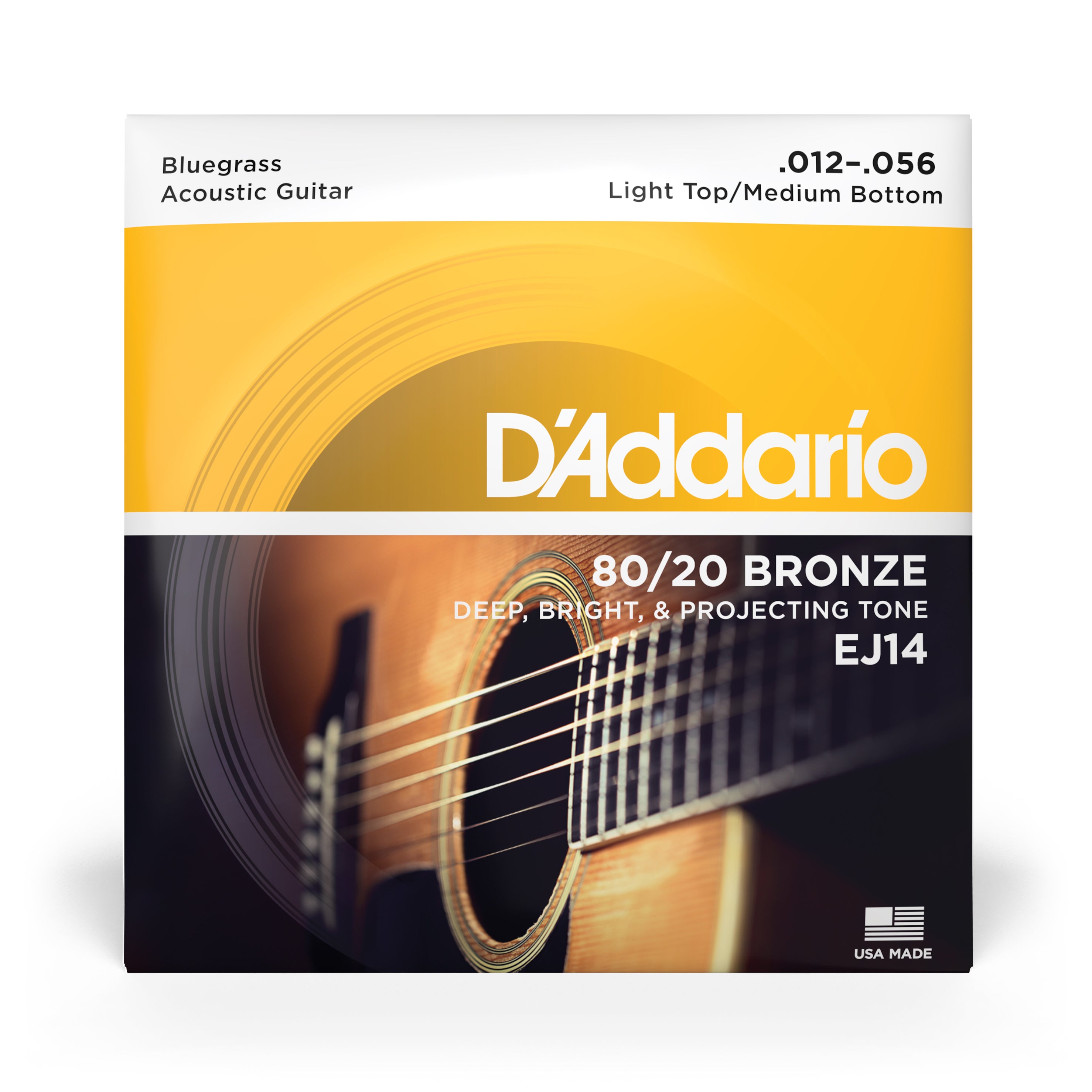 D'Addario 80/20 Bronze 12-56 Acoustic Guitar Strings, Bluegrass