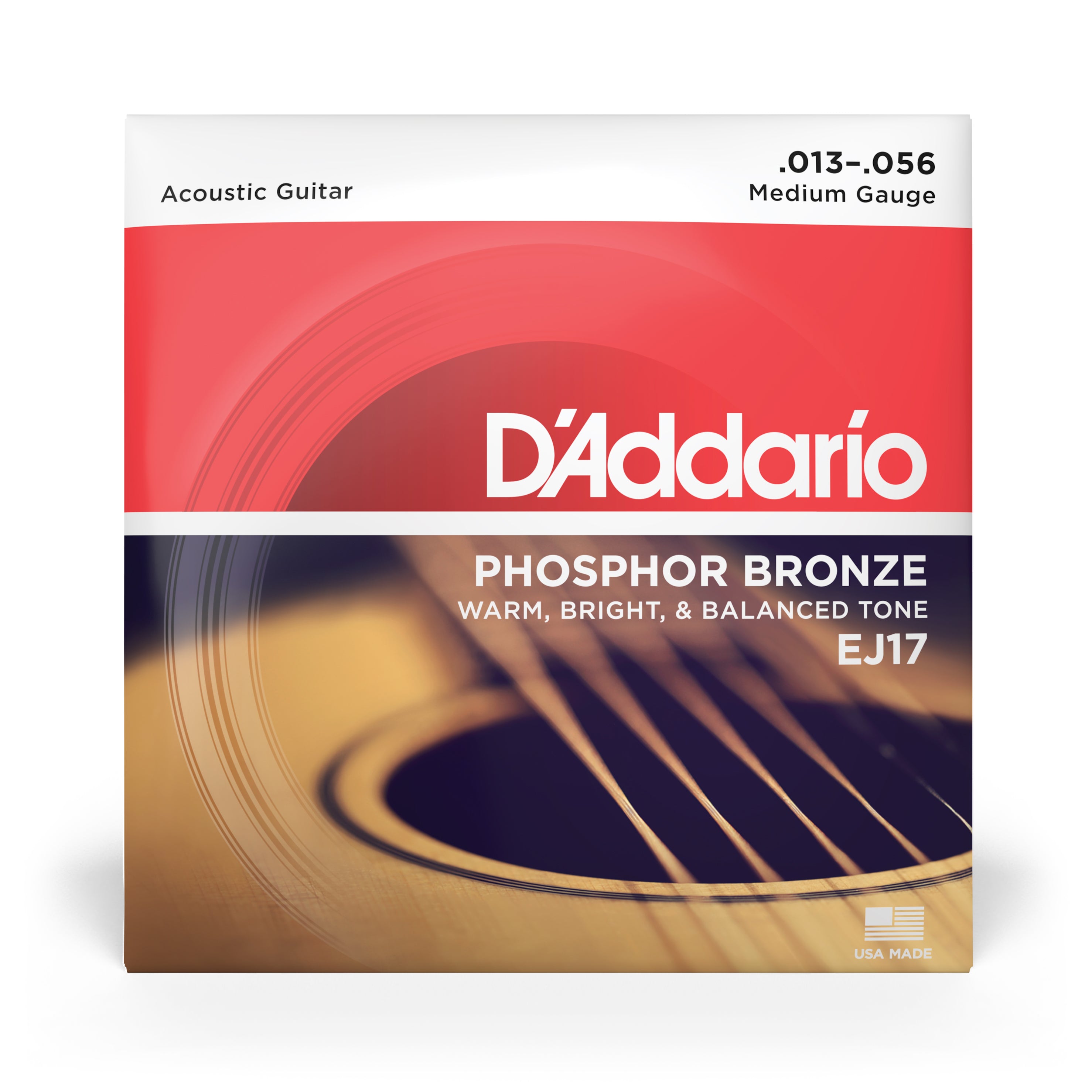 D'Addario EJ17 Phosphor Bronze 13-56 Acoustic Guitar Strings, Medium