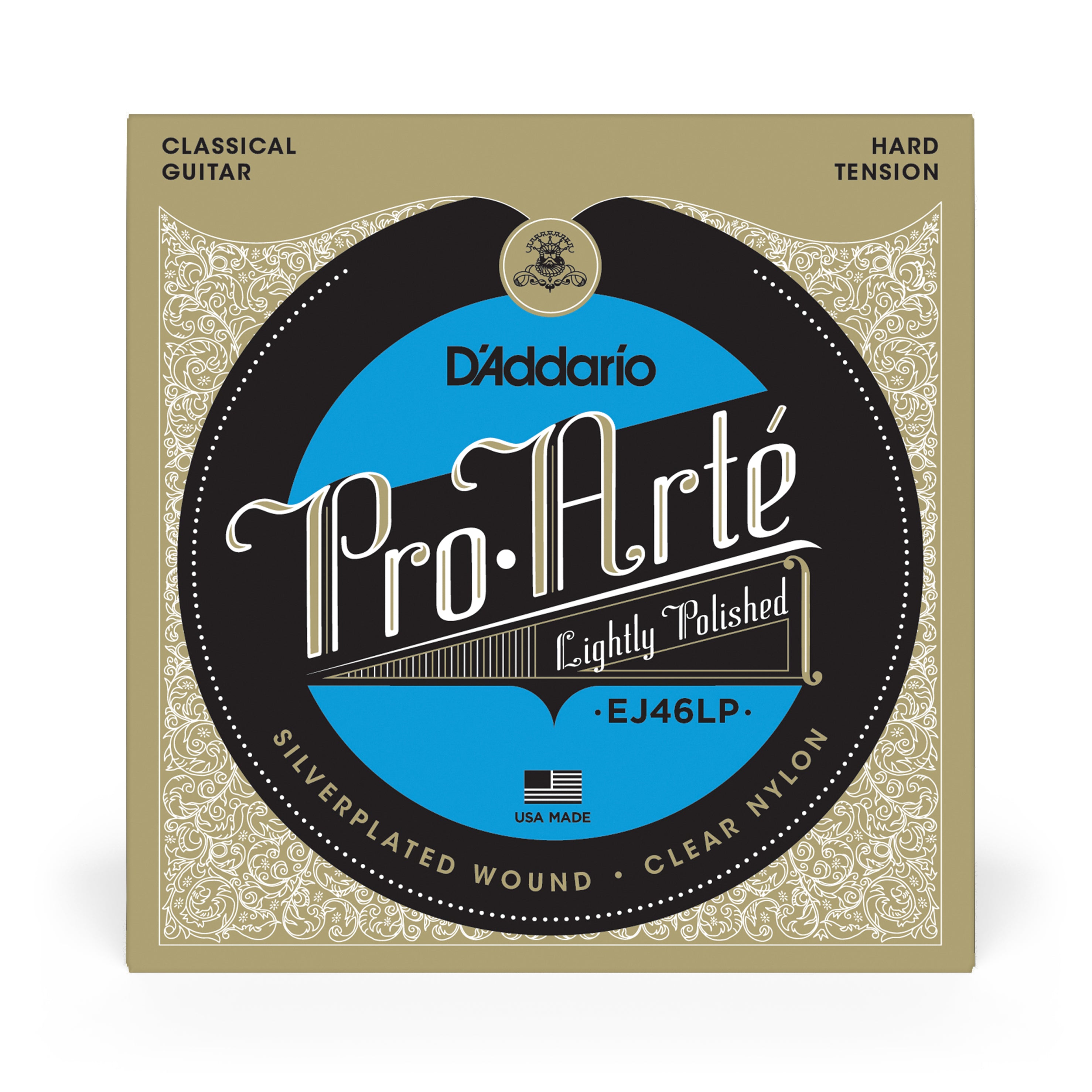 D'Addario Pro-Arté EJ46LP Hard Tension Lightly Polished Classical Guitar Strings w/ Composite Cores