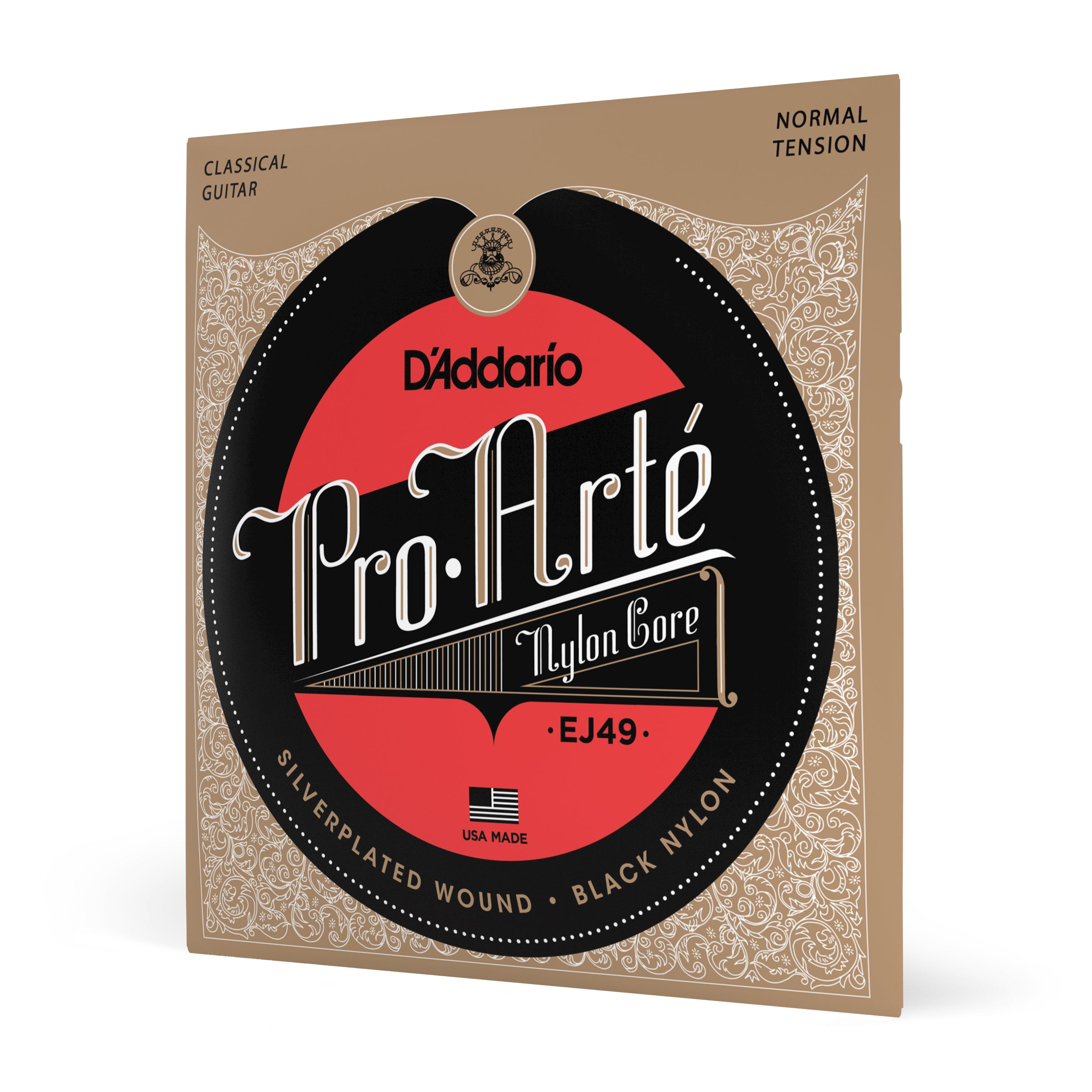 D'Addario Pro-Arté EJ49 Normal Tension Classical Guitar Strings w/ Black Nylon Trebles