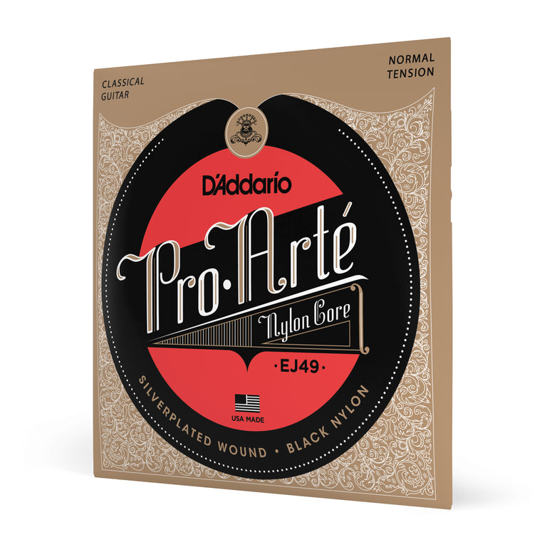 D'Addario Pro-Arté EJ49 Normal Tension Classical Guitar Strings w/ Black Nylon Trebles