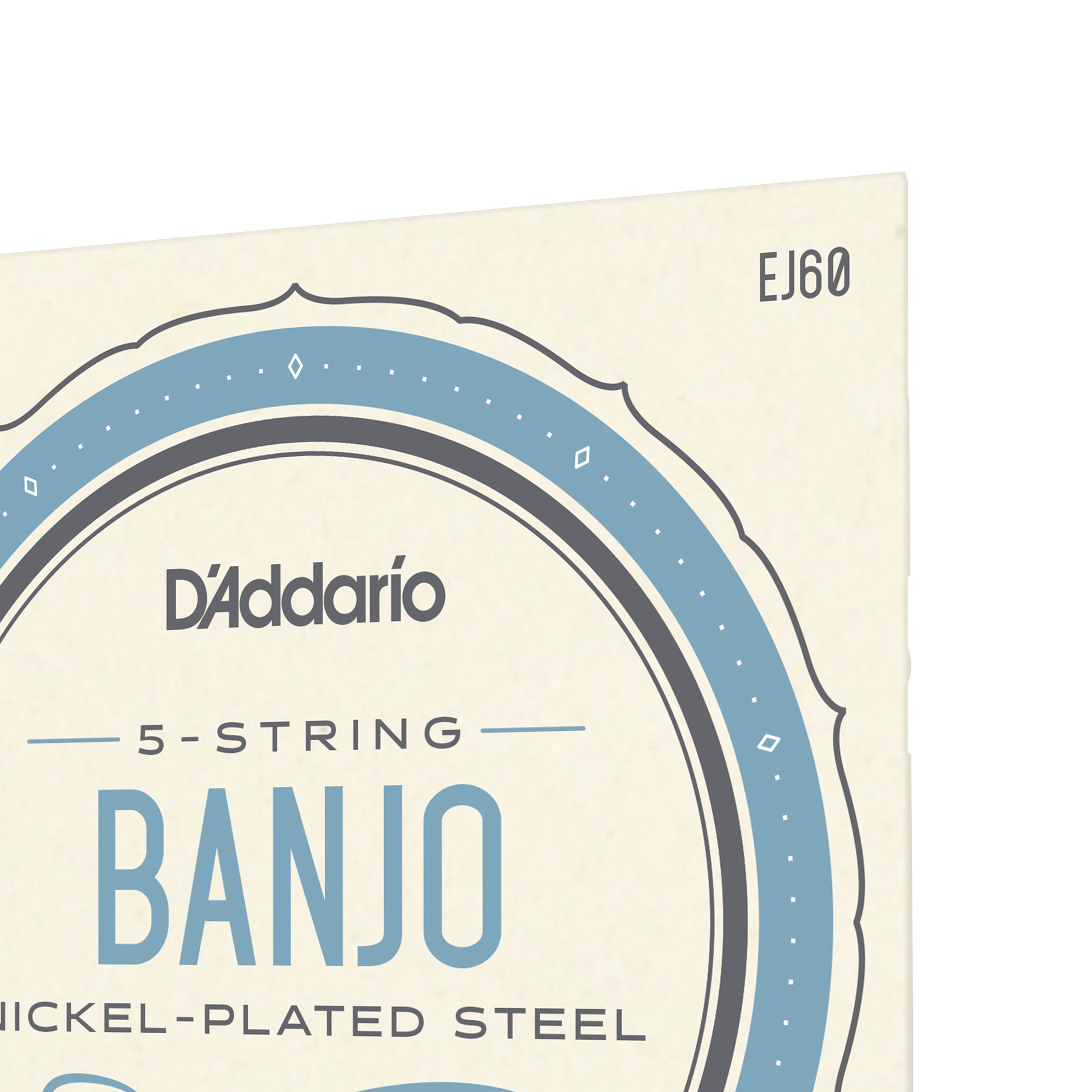 D'Addario EJ60 5-String Banjo, Nickel Wound, Loop End, 9-20 Light