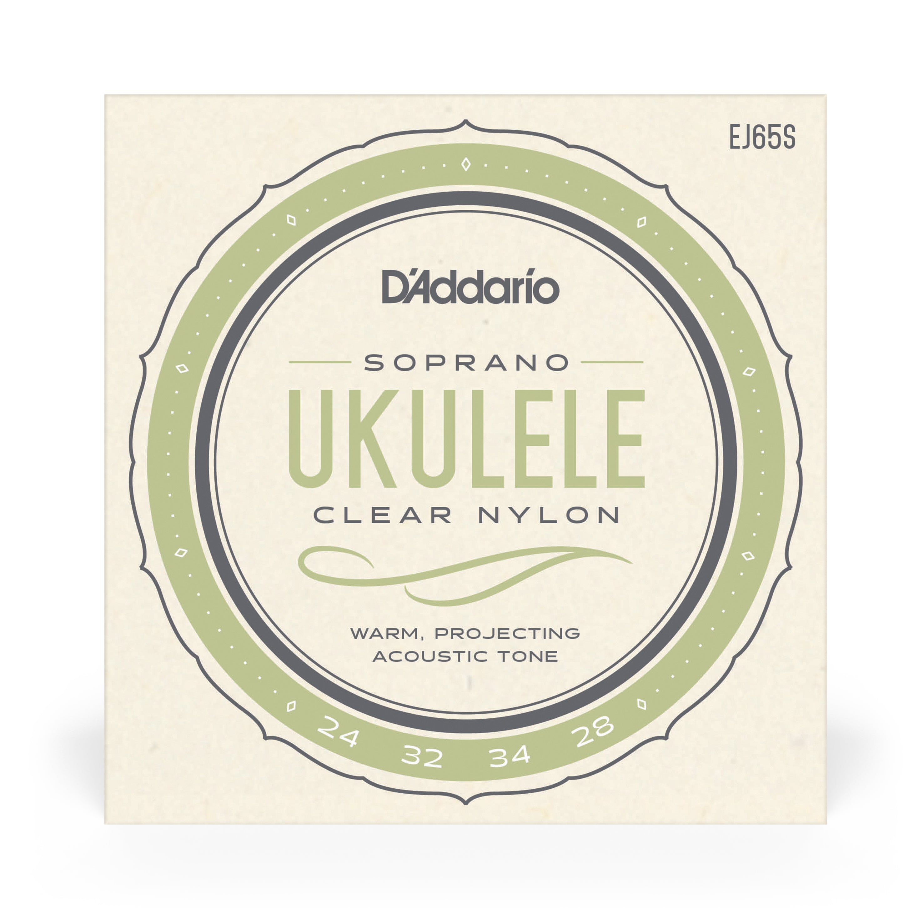 D'Addario EJ65S Pro-Arte Custom Extruded Ukulele Soprano Strings ADF#B Tuning