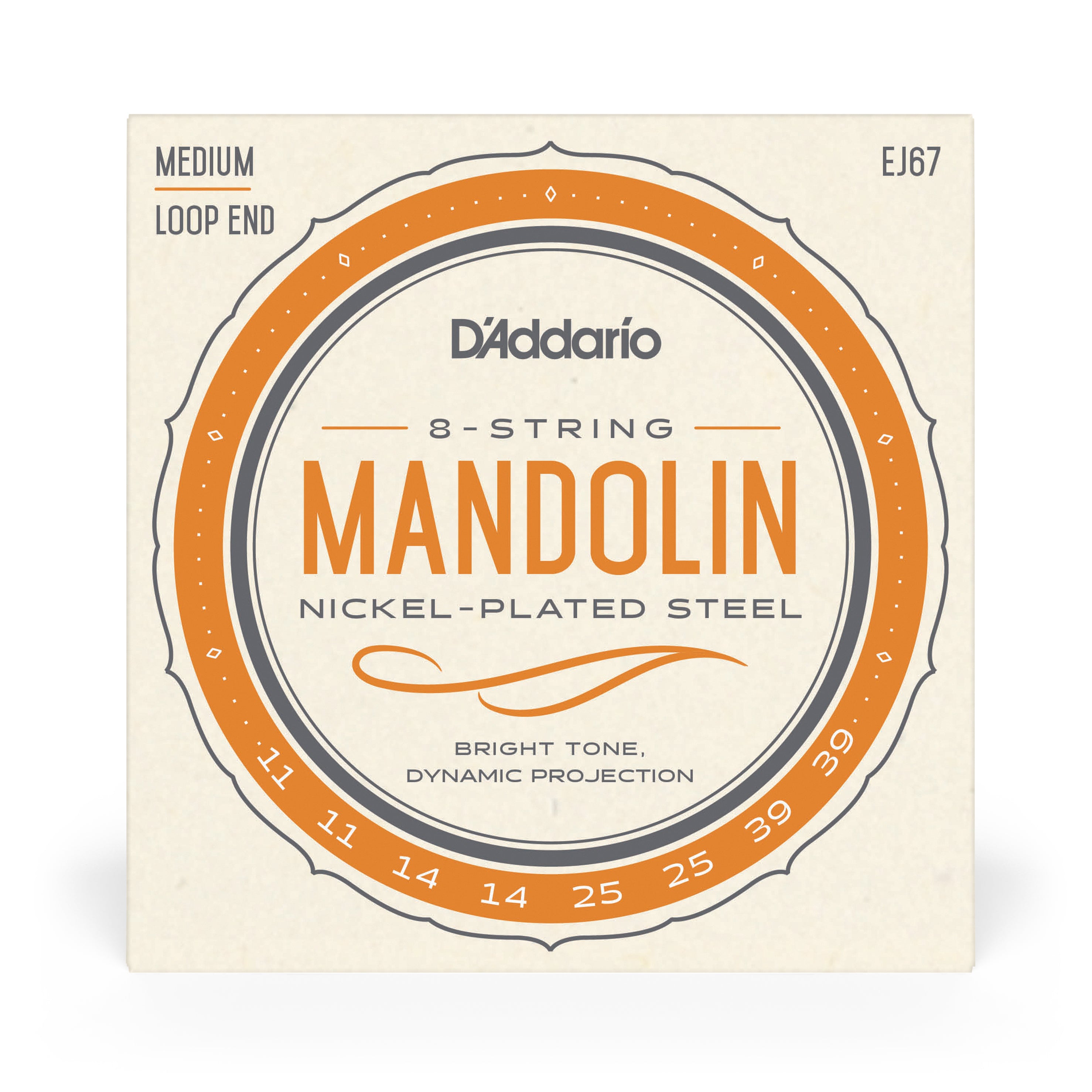 D'Addario EJ67 Nickel Wound Mandolin Loopend 11-39 Medium Strings