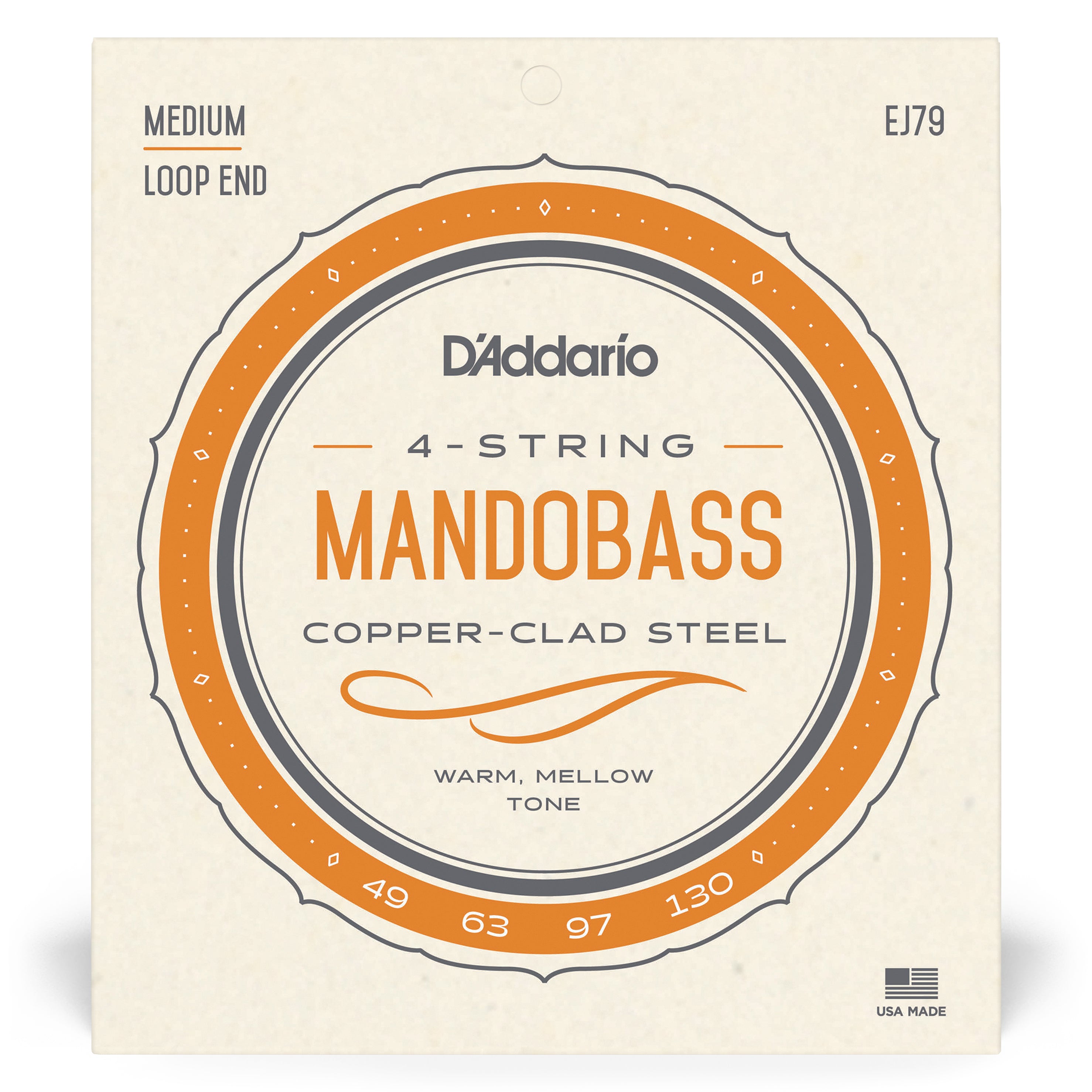D'Addario EJ79 Copper Wound 49-130 Mandobass Strings