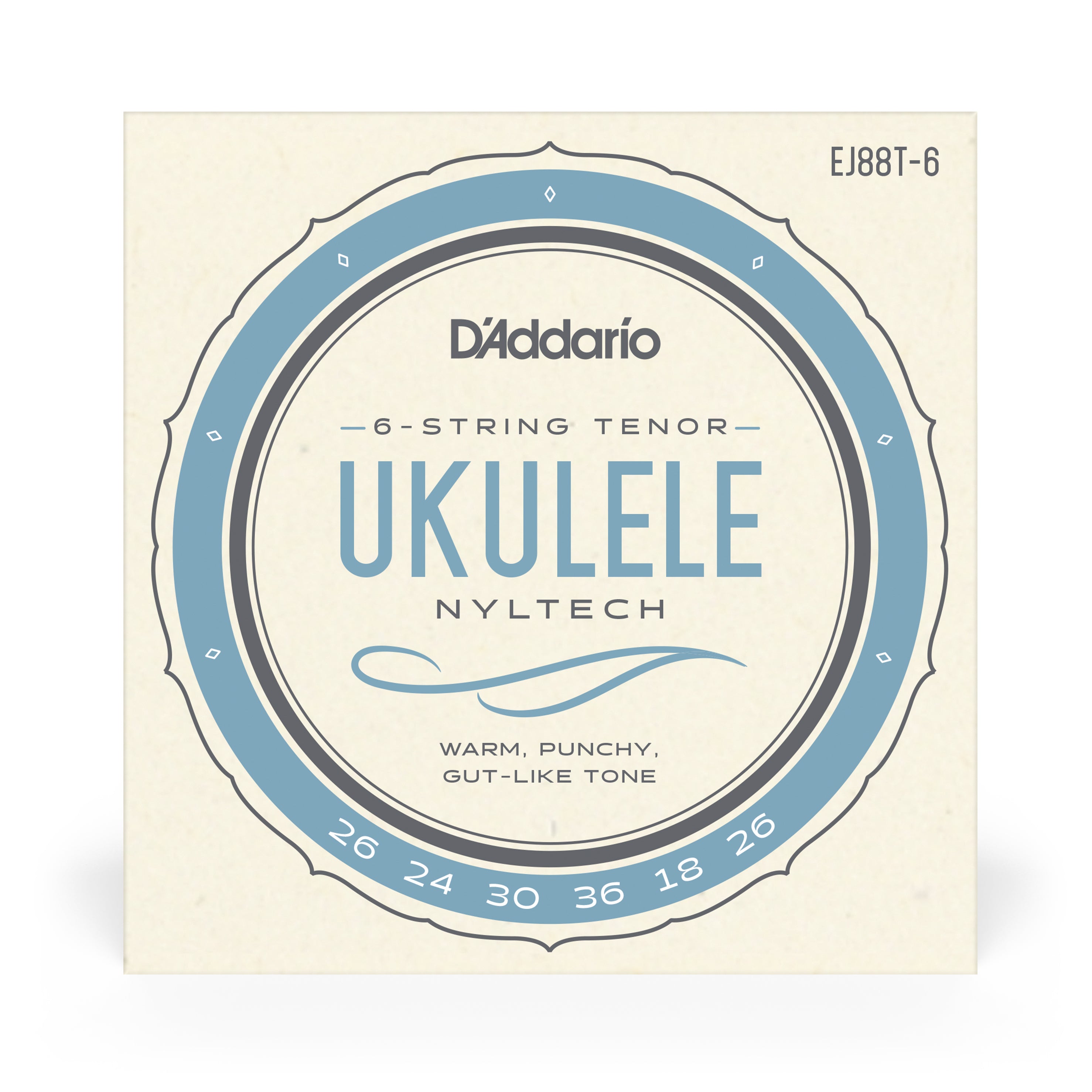 D'Addario EJ88T-6 Nyltech Ukulele Strings 6-String Tenor GCEA