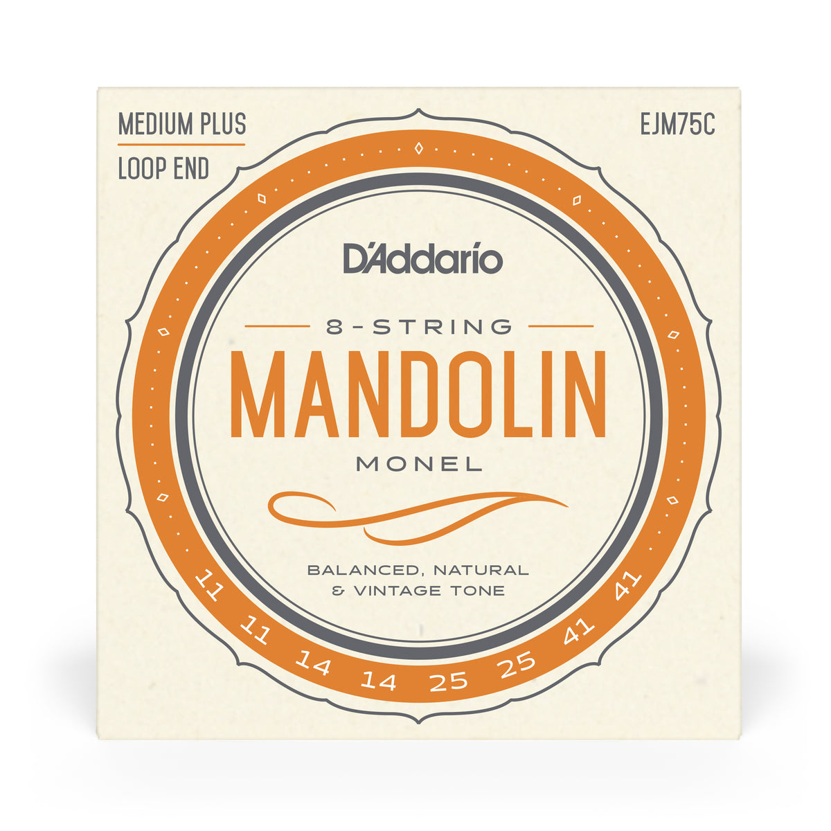 D'Addario EJM75C Mandolin Strings, Monel, Medium Plus, 1141 Strings Direct