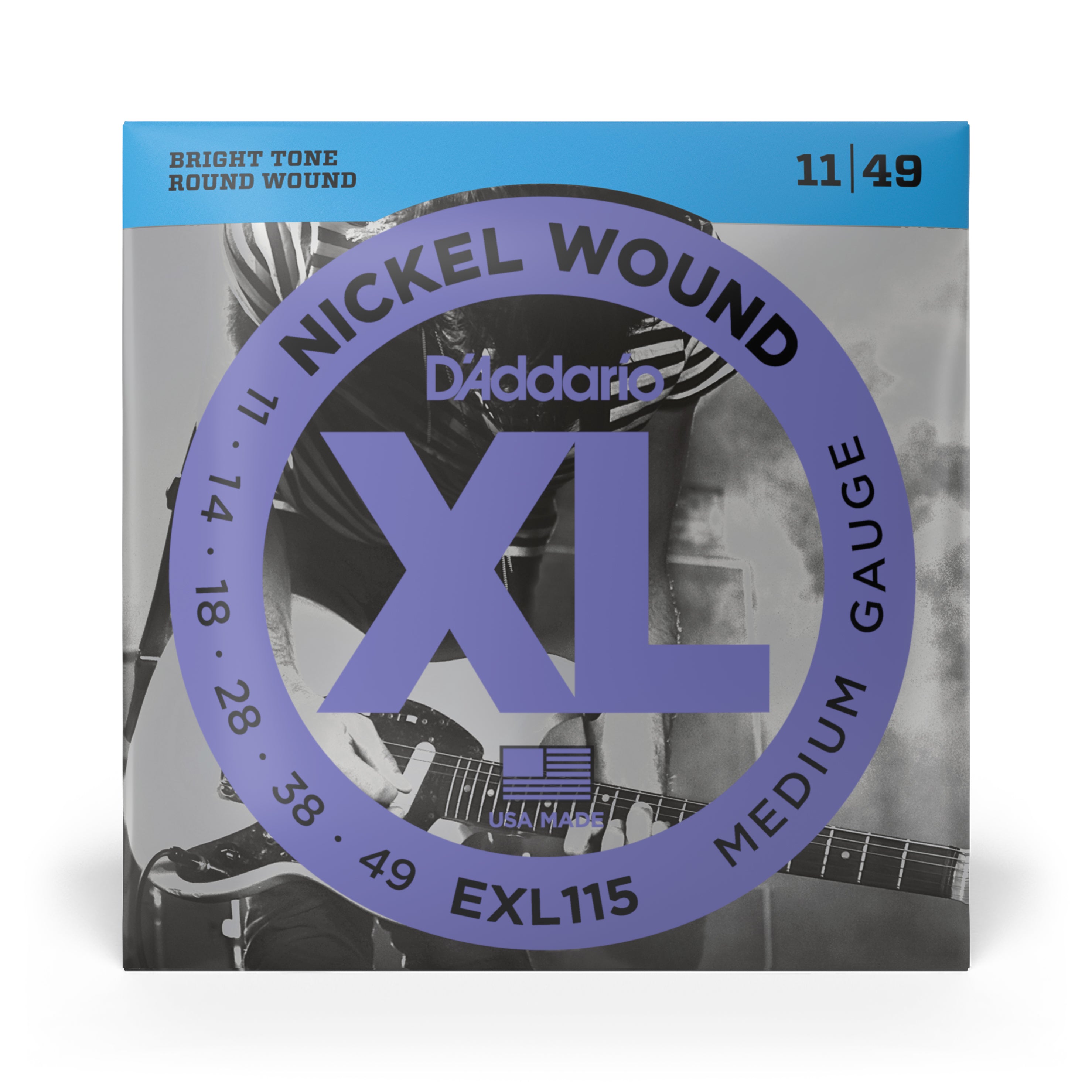 D'Addario EXL115 Nickel Wound 11-49 Electric Guitar Strings, Jazz Rock