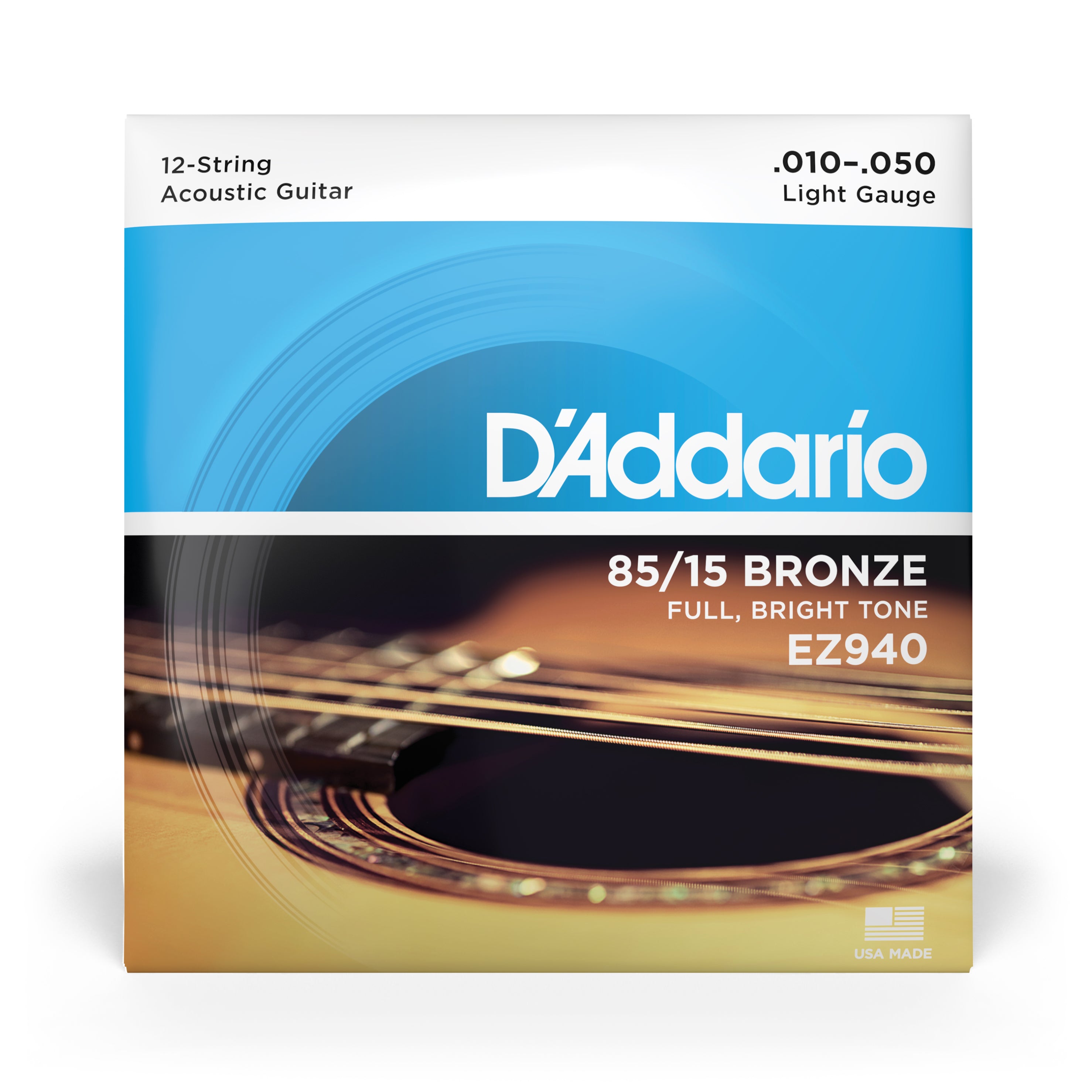 D'Addario EZ940 85/15 Bronze 12-String 10-50 Acoustic Guitar Strings