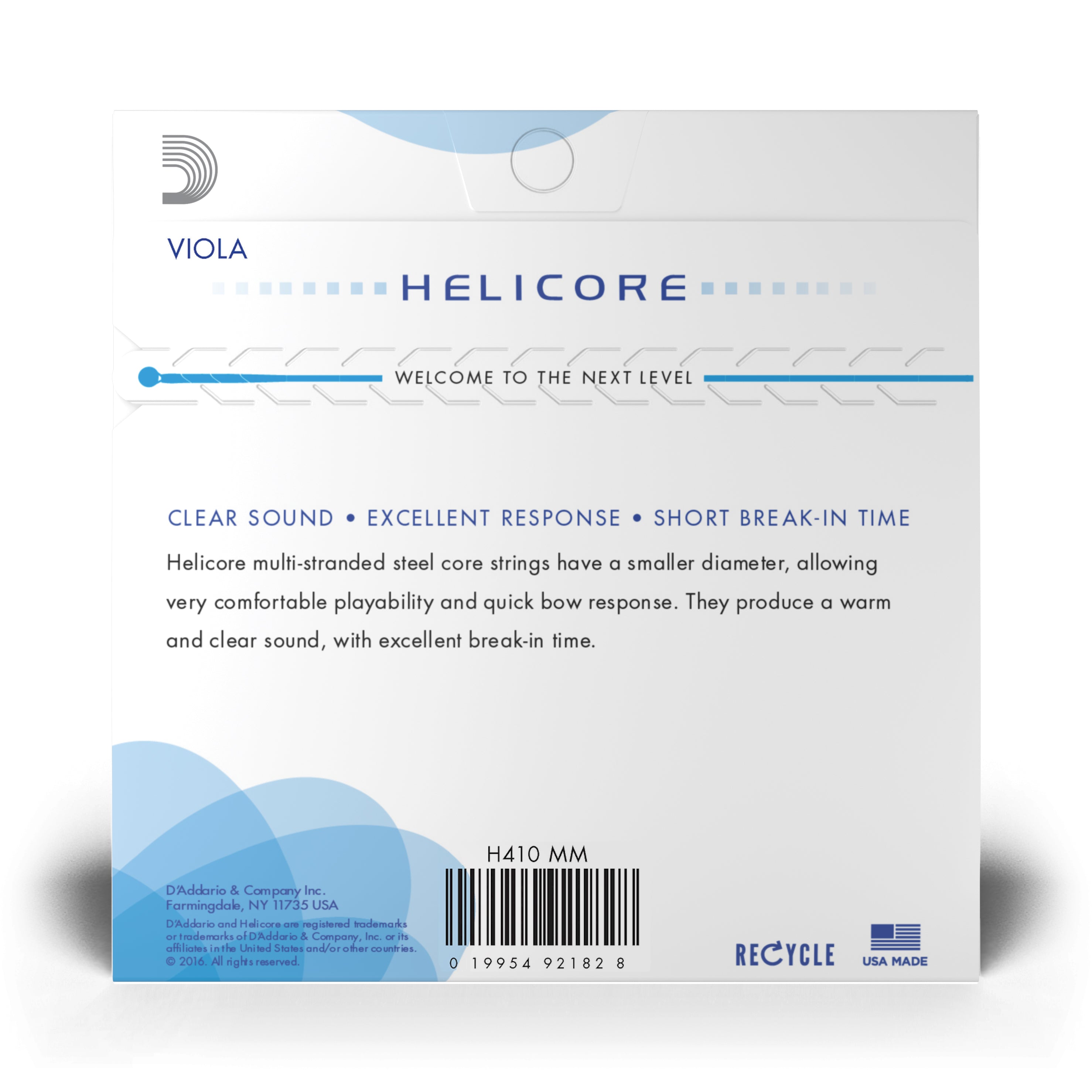 D'Addario H410 Helicore Viola String Set, Medium Scale, Medium Tension