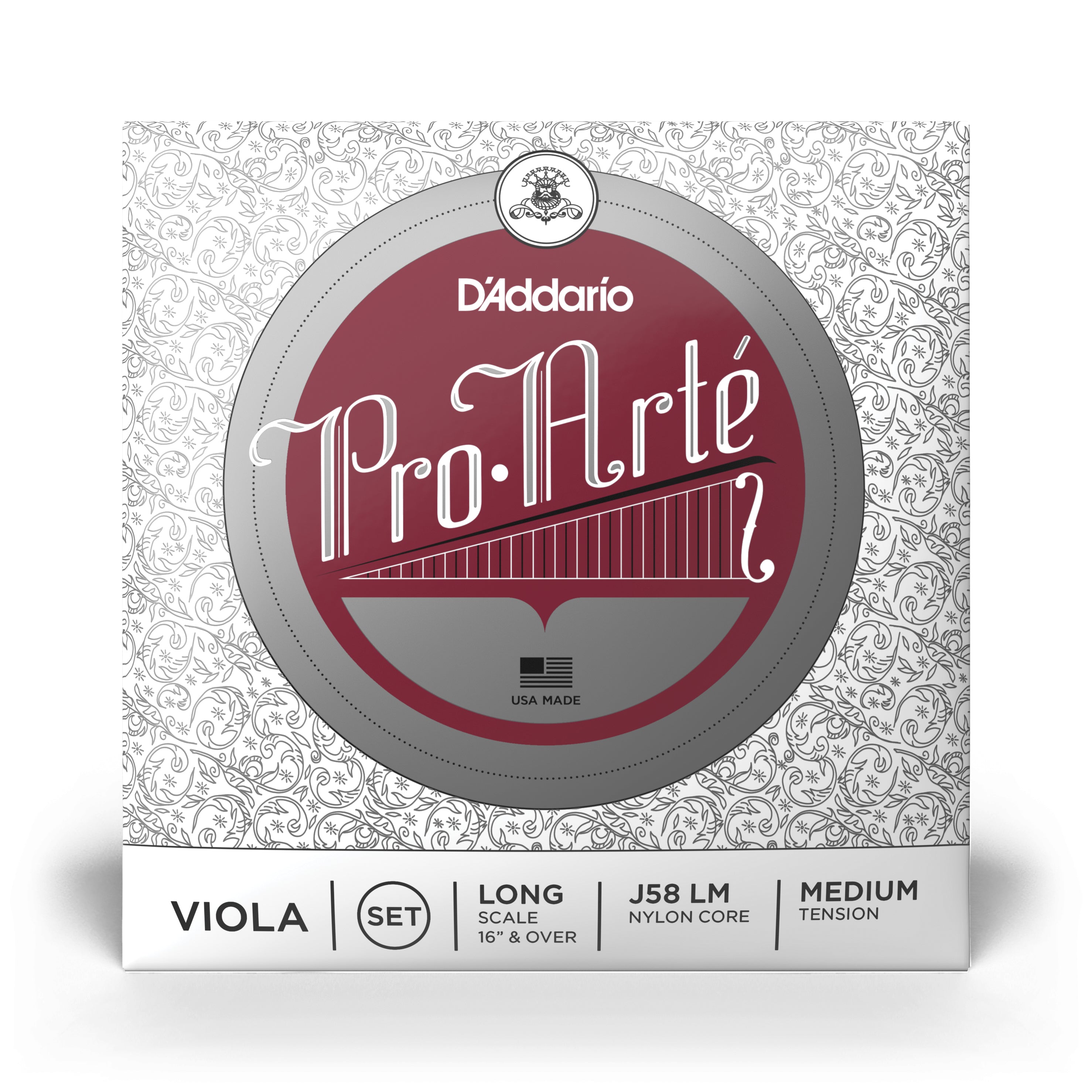 D'Addario J58-LM Pro-Arte Viola String Set, Long Scale, Medium Tension