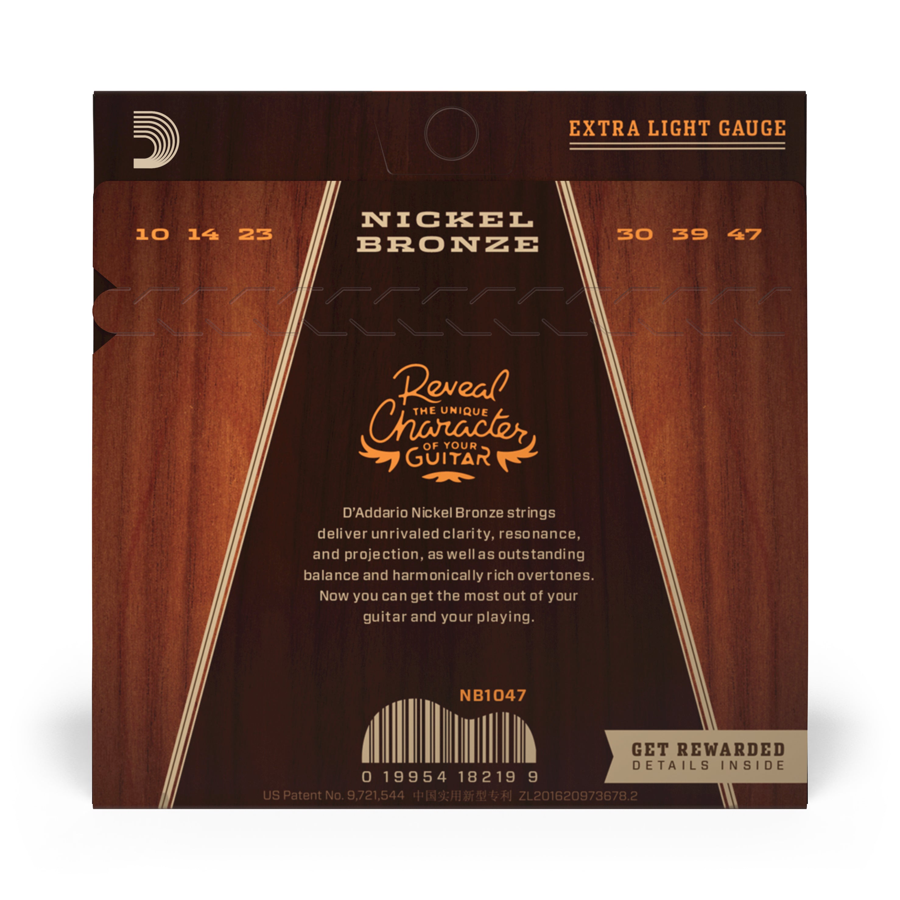 D'Addario Nickel Bronze 10-47 Acoustic Guitar Strings, Extra Light