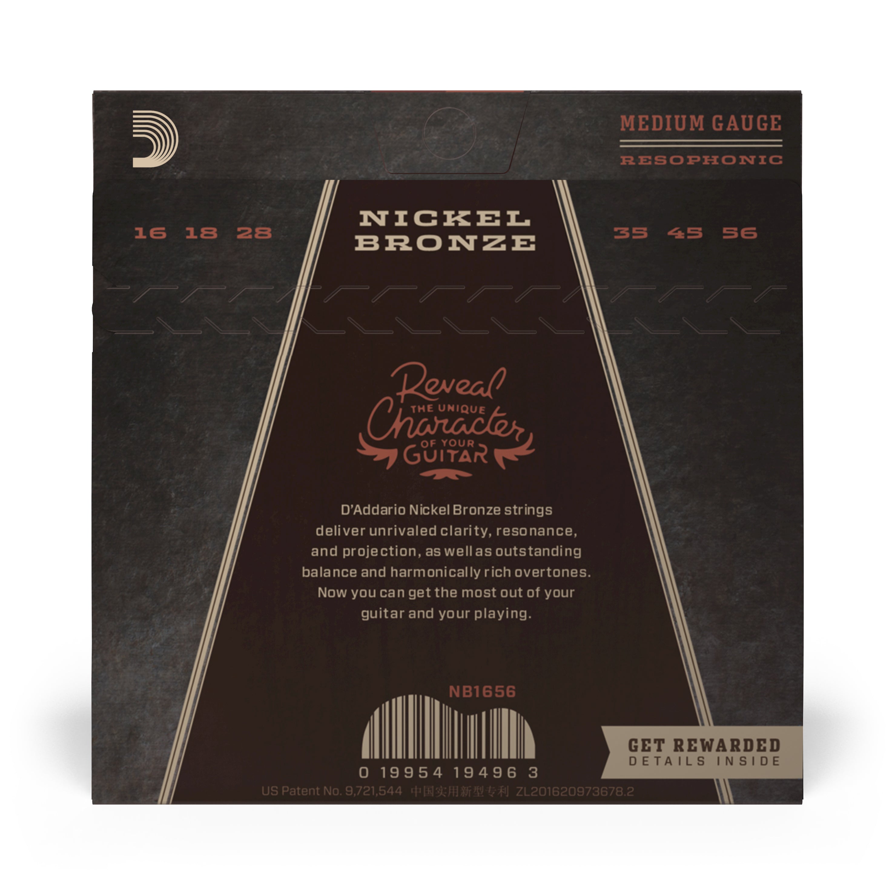 D'Addario Nickel Bronze 16-56 Resonator Acoustic Guitar Strings