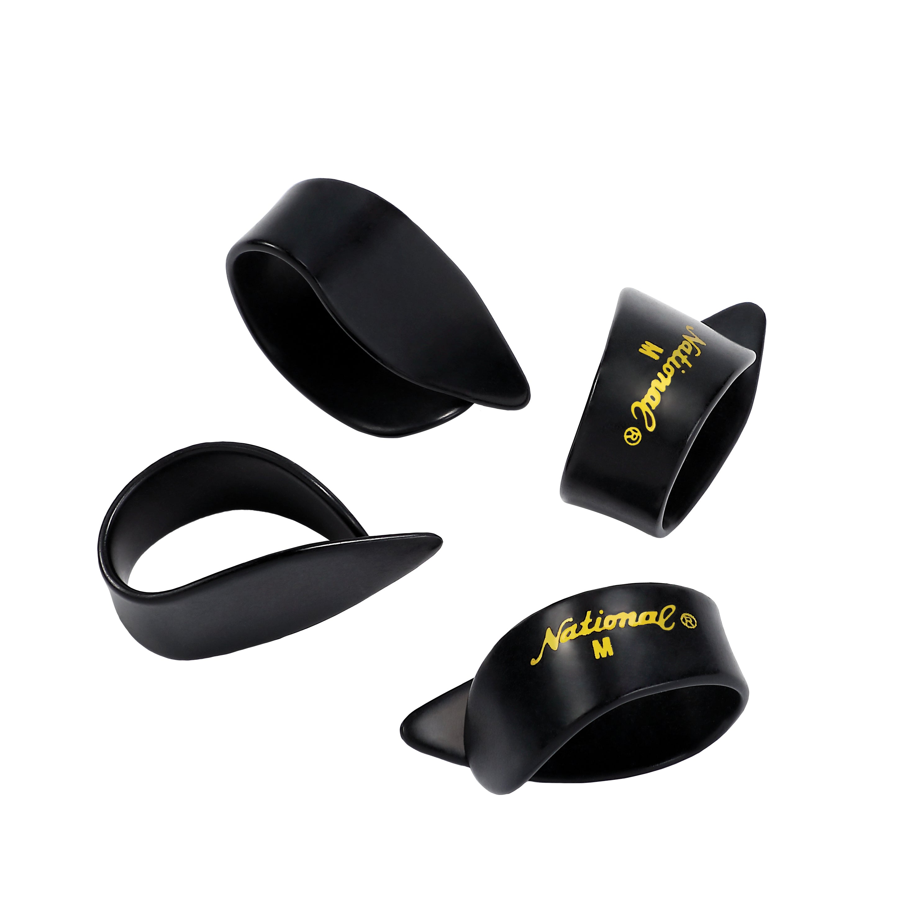 D'Addario NATIONAL Celluloid Medium Thumb Picks, Black, 4-Pack