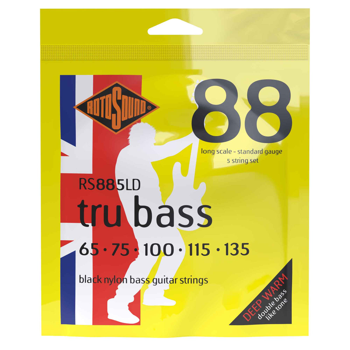 Rotosound Tru Bass Flatwound Black Nylon 65135 5String Bass Guitar S