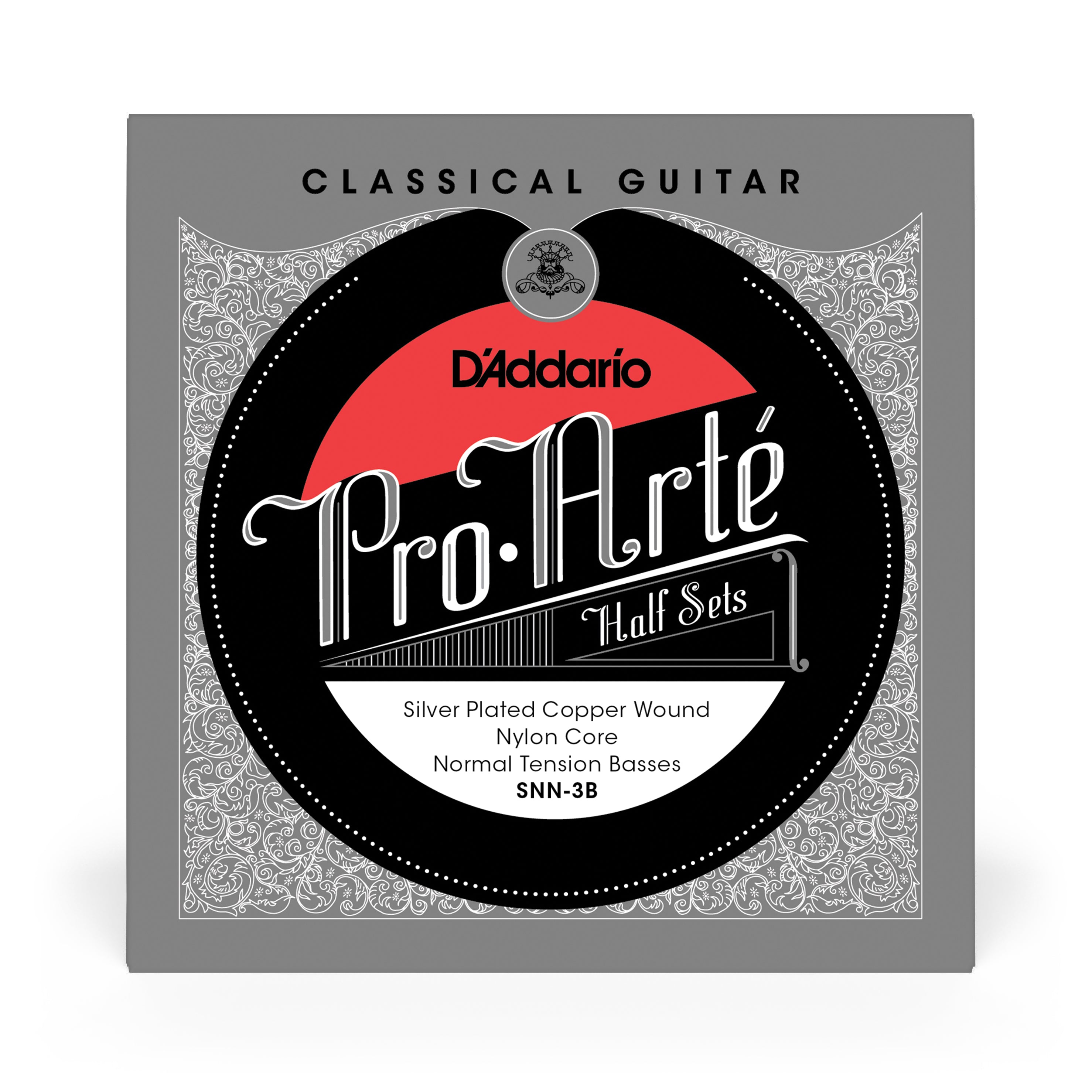 D'Addario SNN-3B Pro-Arté Silver-Plated Copper Classical Guitar Basses (EJ45 Half Set)