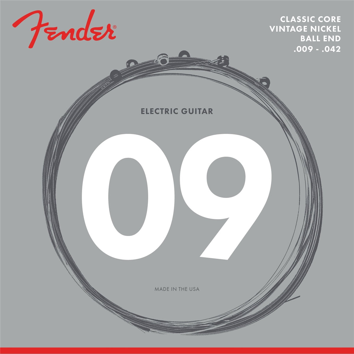 Fender 155L Classic Core 09-42 Round Core, Pure Nickel Ball End Electric Strings