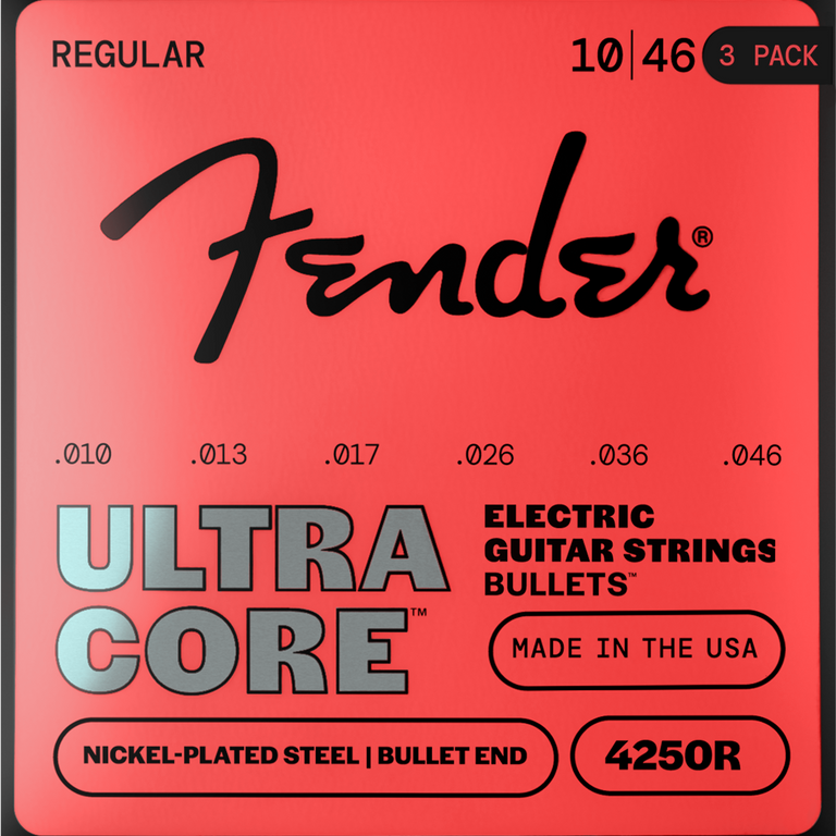 Fender 4250R UltraCore Bullets Nickel 10-46 Electric Guitar Strings, 3-Pack