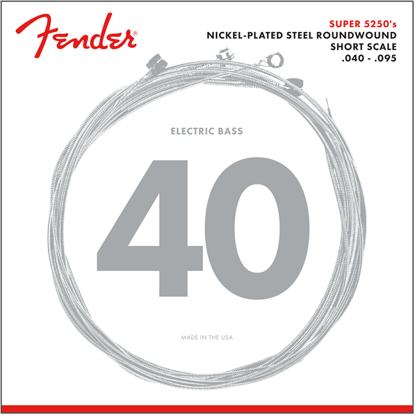 Fender Super Bass Nickel Wound 40-95 Bass Guitar Strings, Short Scale 5250XL