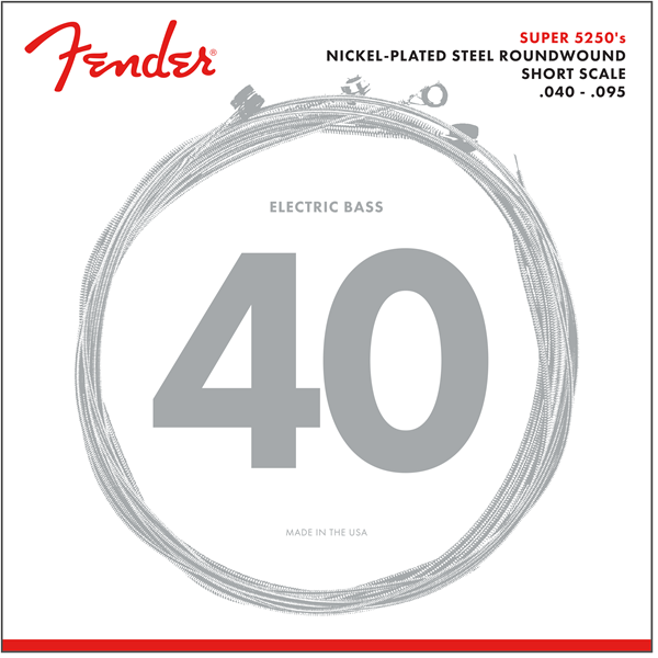 Fender Super Bass Nickel Wound 40-95 Bass Guitar Strings, Short Scale [5250XL]
