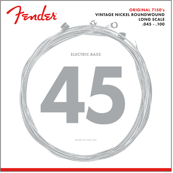 Fender Original Pure Nickel 45-100 Bass Guitar Strings, Long Scale [7150ML]