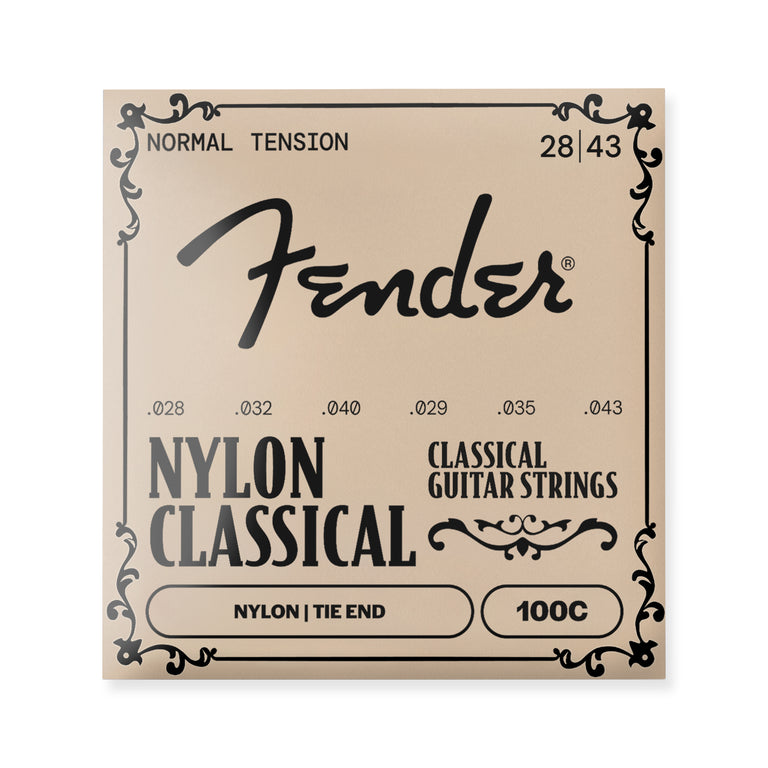 Fender 100C Nylon/Silver Classical Acoustic Guitar Strings, Normal Tension