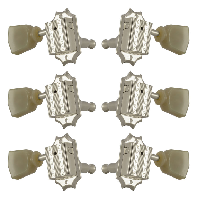 Grover Vintage 135N Machine Heads, 3x3, Nickel w/ Keystone Buttons