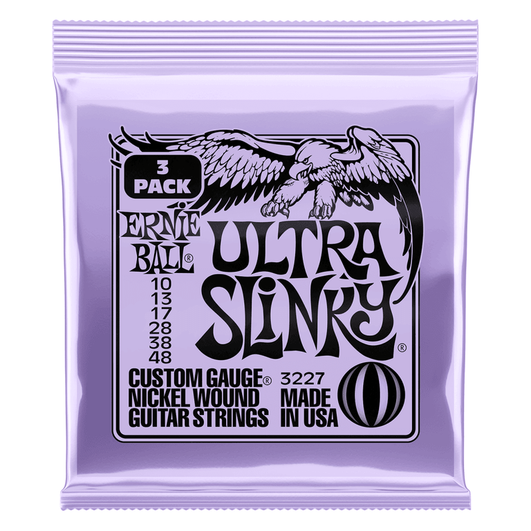 Ernie Ball 2227 Ultra Slinky 10-48 Electric Guitar Strings, 3-Pack