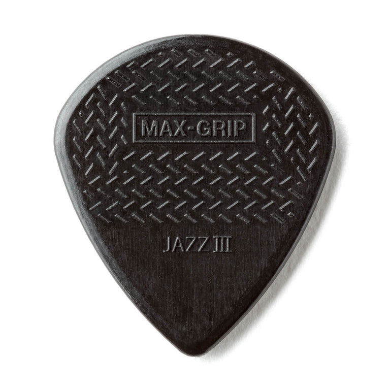 Jim Dunlop Nylon Jazz 3 Max Grip Black Stiffo, Player Pack 6-Pack