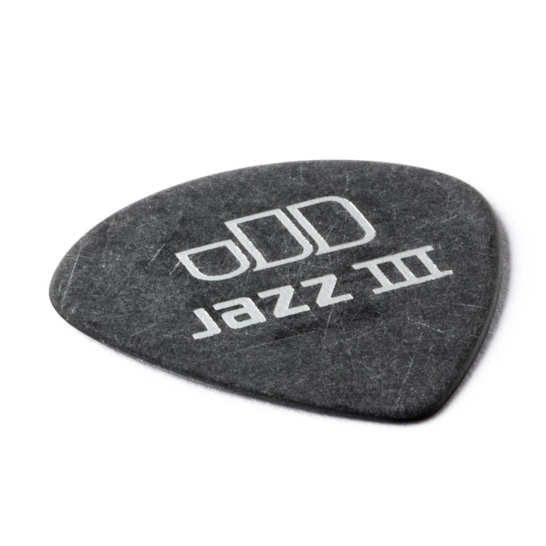 Jim Dunlop TORTEX Pitch Black Jazz III .60mm Guitar Plectrum, 12-Pack