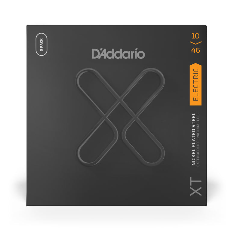 D'Addario XT Nickel 10-46 Electric Guitar Strings, 3-Pack