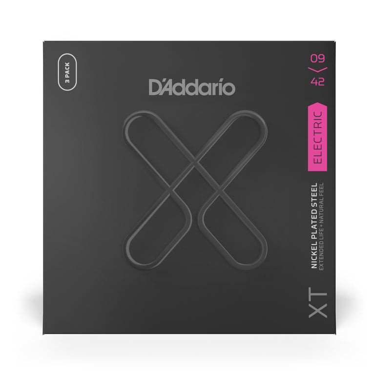 D'Addario XT Nickel 9-42 Electric Guitar Strings, 3-Pack