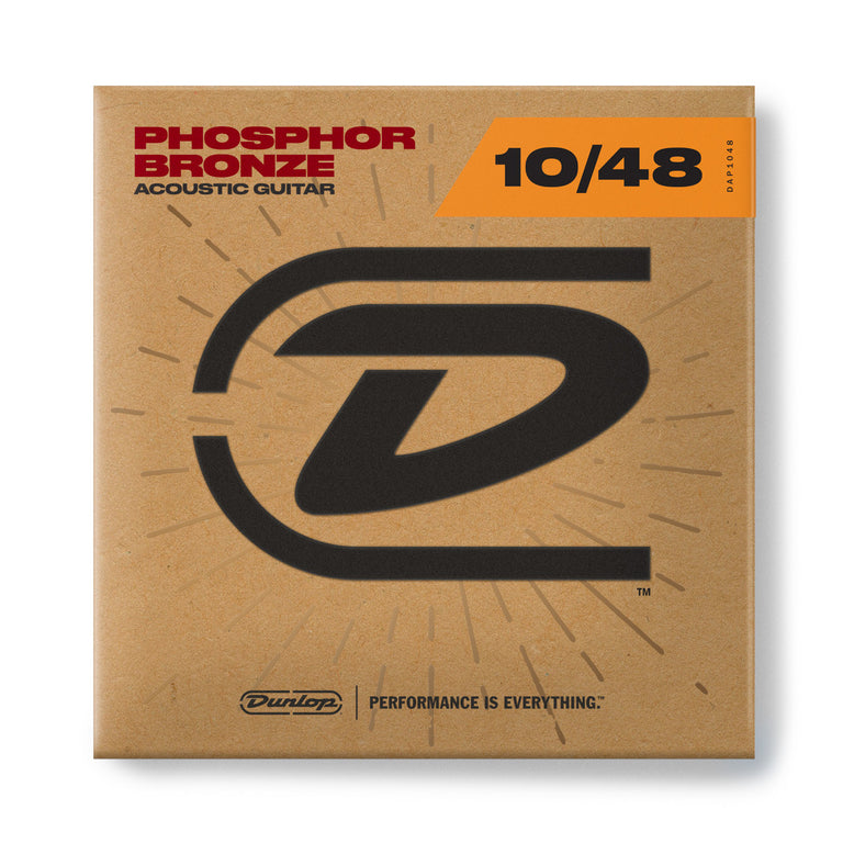 Jim Dunlop Phosphor Bronze 10-48 Acoustic Guitar Strings, Extra Light