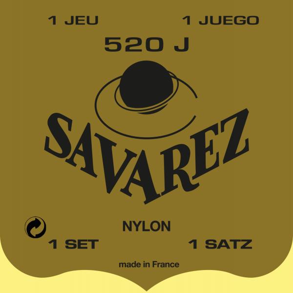 Savarez 520J Yellow Card Classical Guitar Strings, High Tension
