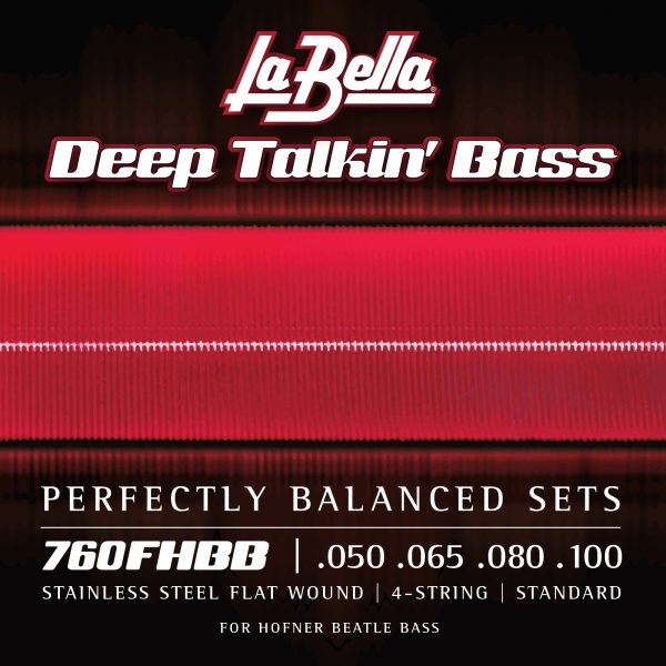 La Bella Deep Talkin' Bass Flatwound Stainless Steel 50-100 Bass Guitar Strings, H√∂fner Beatle Bass [760FHBB]