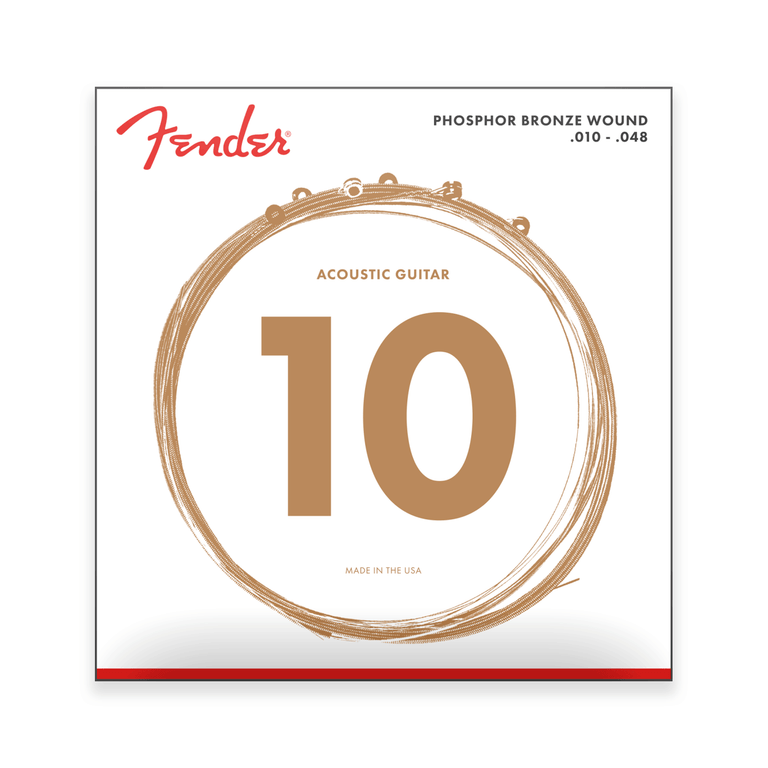 Fender 60XL Phosphor Bronze 10-48 Acoustic Guitar Strings, Extra Light
