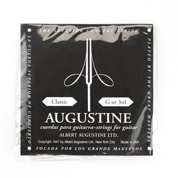 Augustine Classic Black Label Clear Nylon Classical Guitar G 3rd Singl Strings Direct