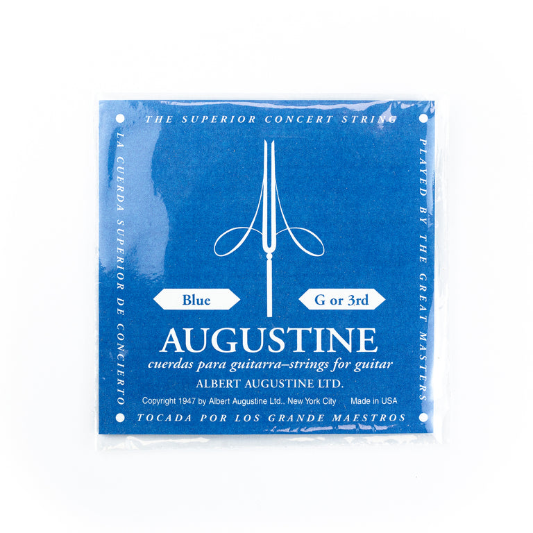 Augustine Classic/Blue Clear Nylon G-3rd (.040) Classical Guitar Single String, Normal Tension