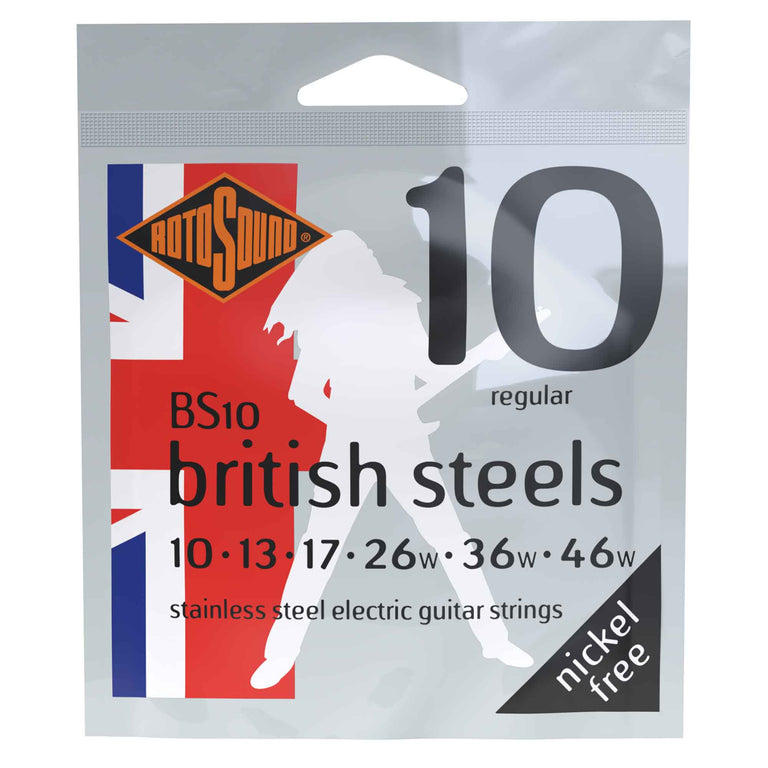 Rotosound BS10 British Steels Stainless Steel 10-46 Electric Guitar Strings