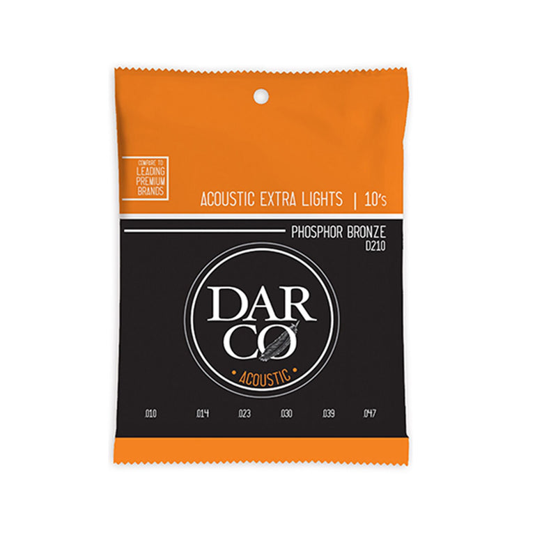 Darco Phosphor Bronze 10-47 Acoustic Guitar Strings, Extra Light