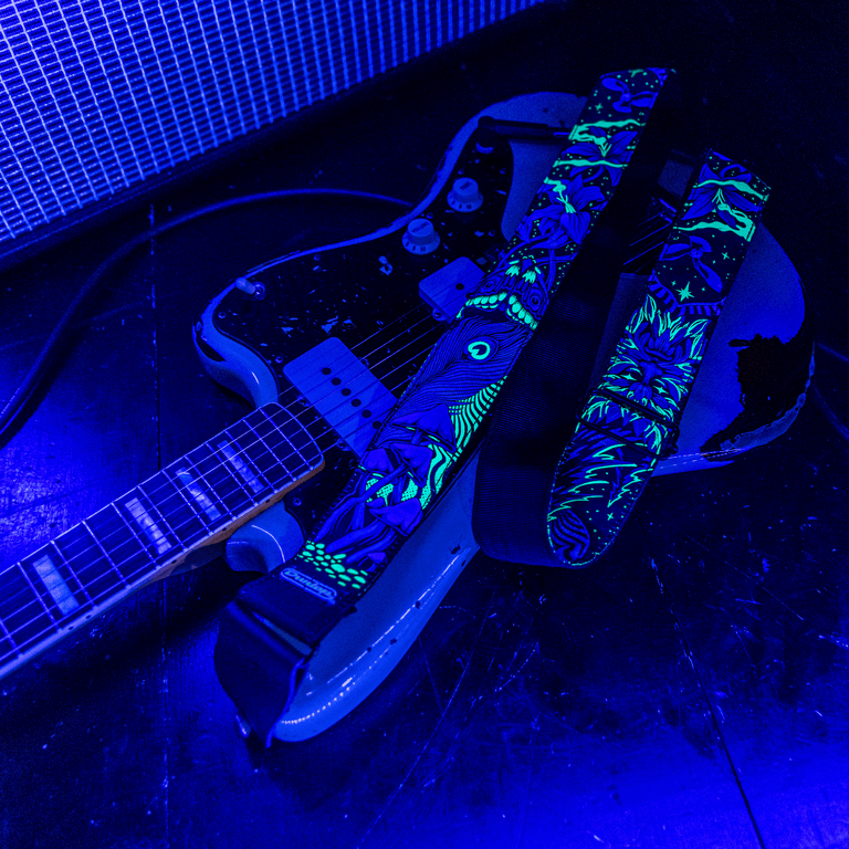 Jim Dunlop Jacquard Night Trip Guitar Strap UV GLOW