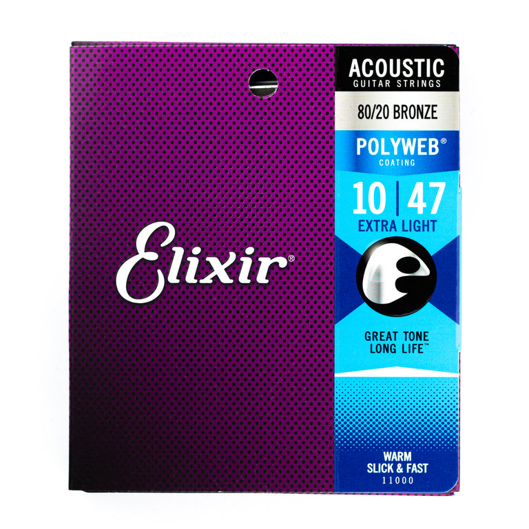 Elixir Polyweb 80/20 Bronze 10-47 Acoustic Guitar Strings [11000]