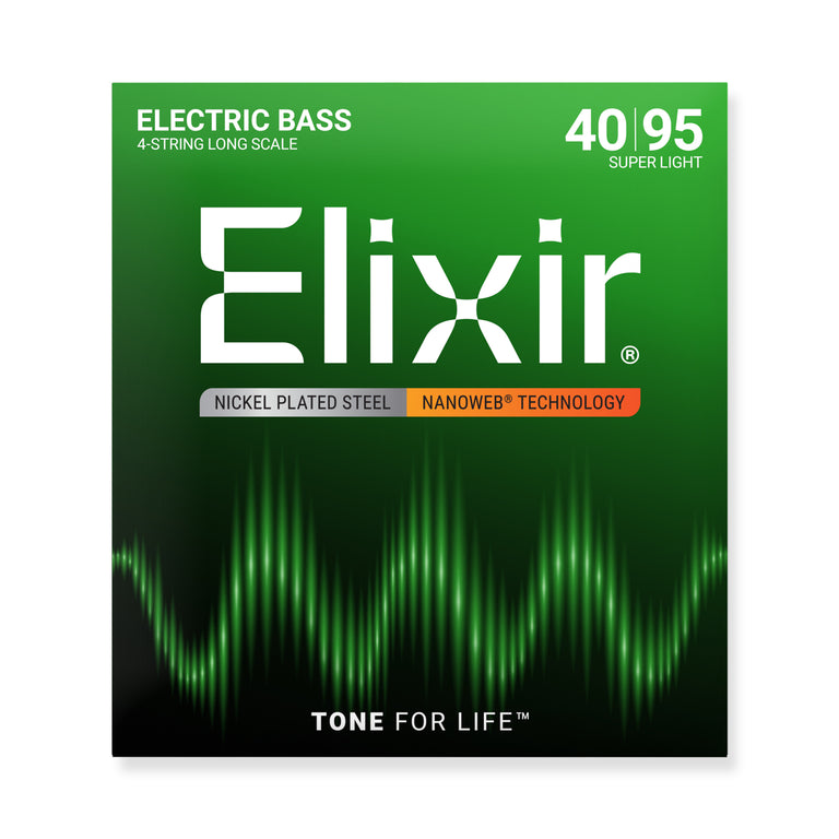Elixir Nanoweb Nickel Wound 40-95 Bass Guitar Strings [14002]