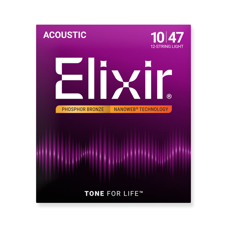 Elixir Nanoweb Phosphor Bronze 12-String 10-47 Acoustic Guitar Strings [16152]