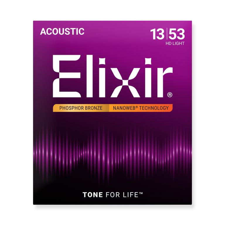 Elixir Nanoweb HD Phosphor Bronze 13-53 Acoustic Guitar Strings [16182]