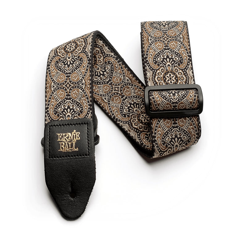 Ernie Ball Gold & Black Paisley Jacquard Guitar Strap