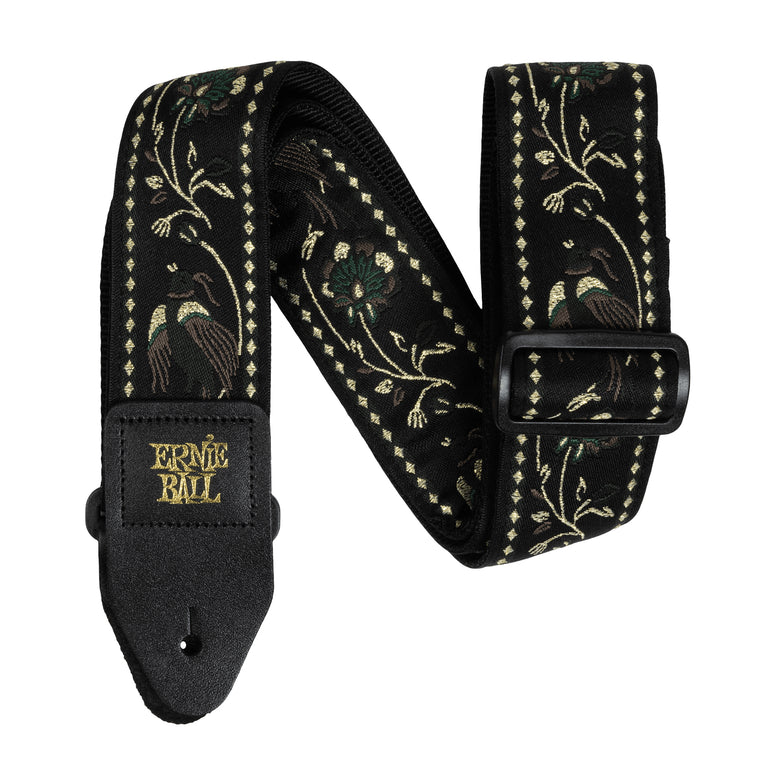 Ernie Ball Black Pleasant Pheasant Jacquard Guitar Strap