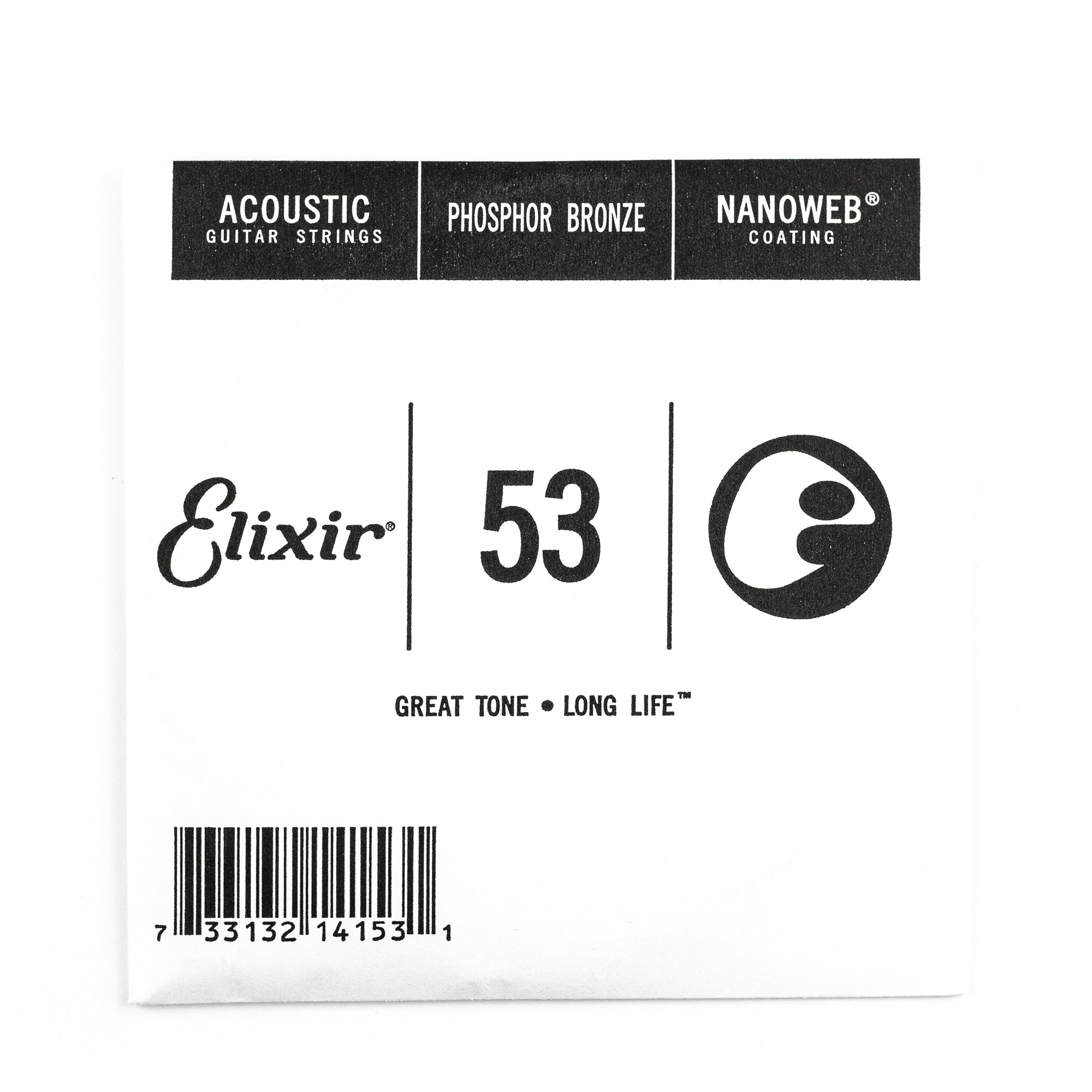Elixir Nanoweb Phosphor Bronze 53 (.053”) Acoustic Guitar Single String