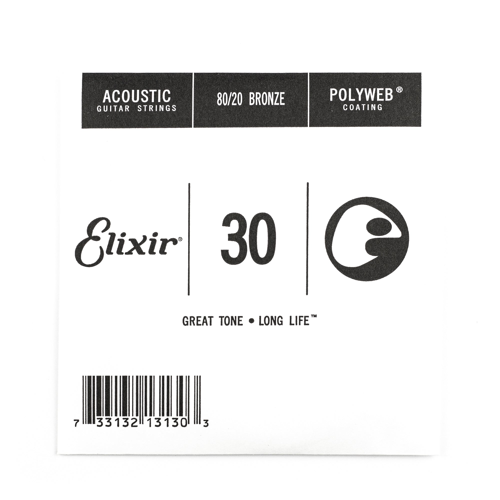 Elixir Polyweb 80/20 Bronze 30 (.030”) Acoustic Guitar Single String