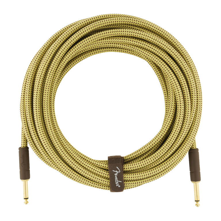 Fender Deluxe Series Tweed Instrument Cable, 25' (7.5m), Straight-Straight